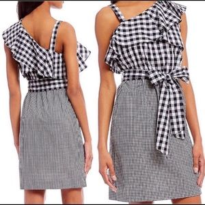 Calvin Klein black gingham dress, size 12